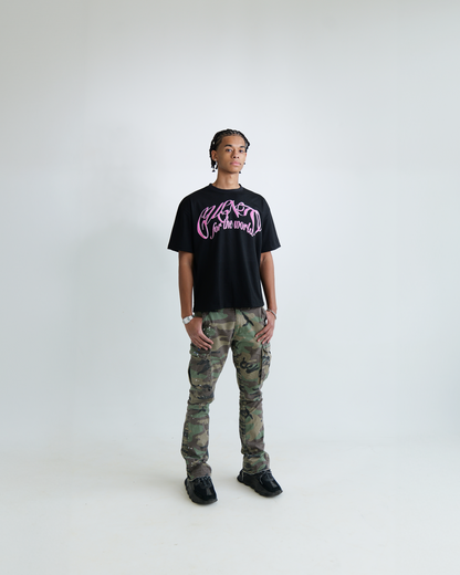 FOR THE WORLD PINK T-SHIRT BLACK